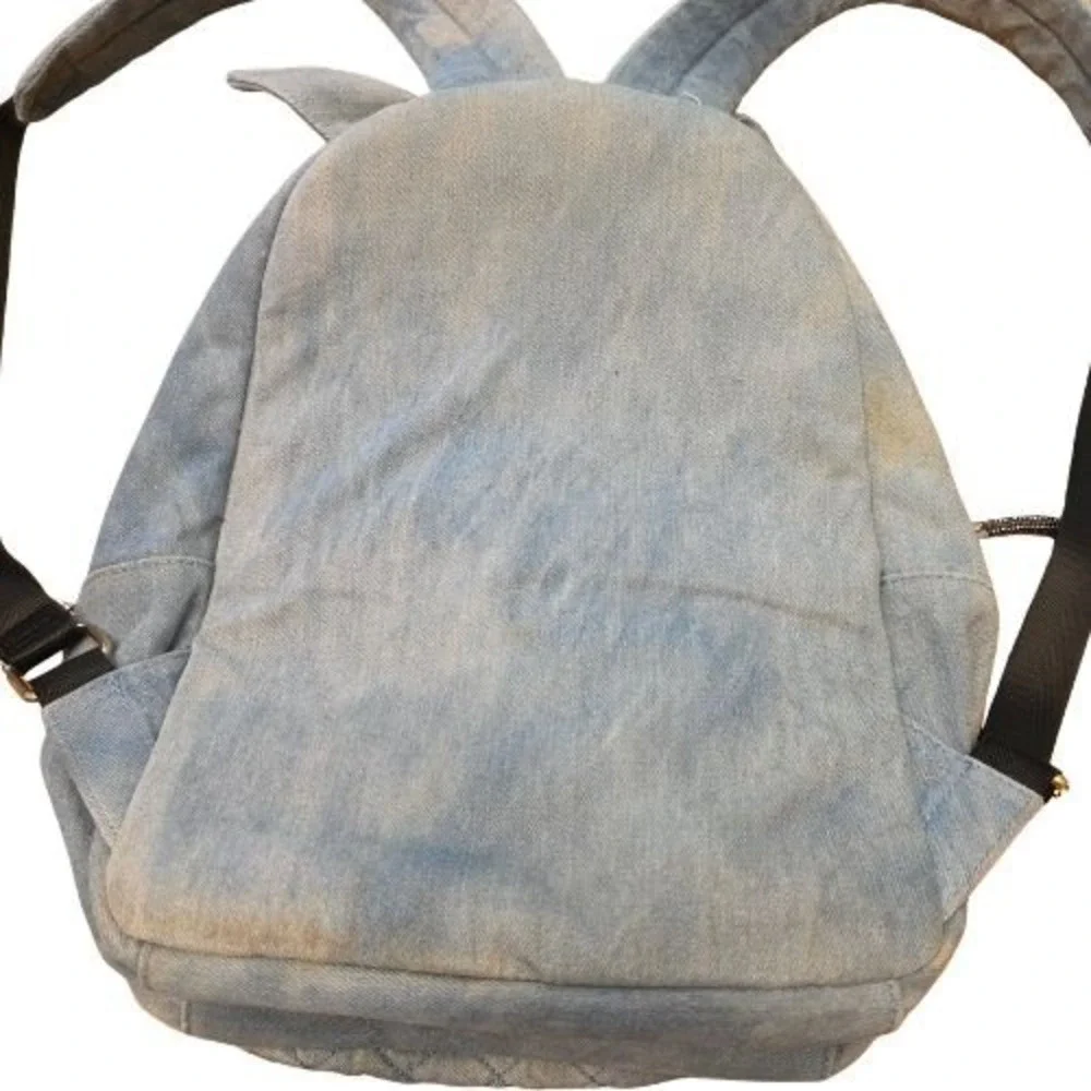 Luv Betsey by Betsey Johnson Denim Patch Backpack Light Blue Quilted Glitter